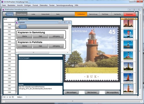 GS Briefmarken-Verwaltung 4 plus - Software zur Verwaltung Ihrer Sammlung - Imagen 6 de 10