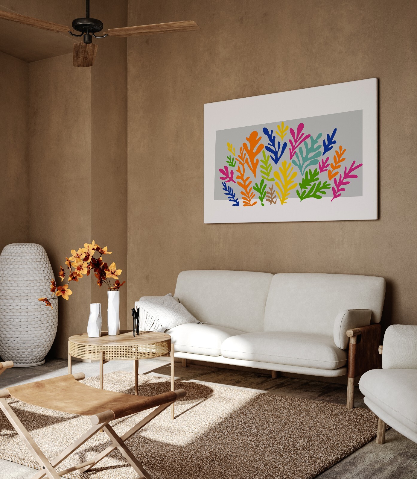 Wandbild Henri Matisse Style Blumen Farbig Haus Art Leinwandbild Decor Kunst