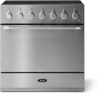 NIB AGA Mercury AMC36INSS 36'' 5 Elements Freestanding White Induction Range