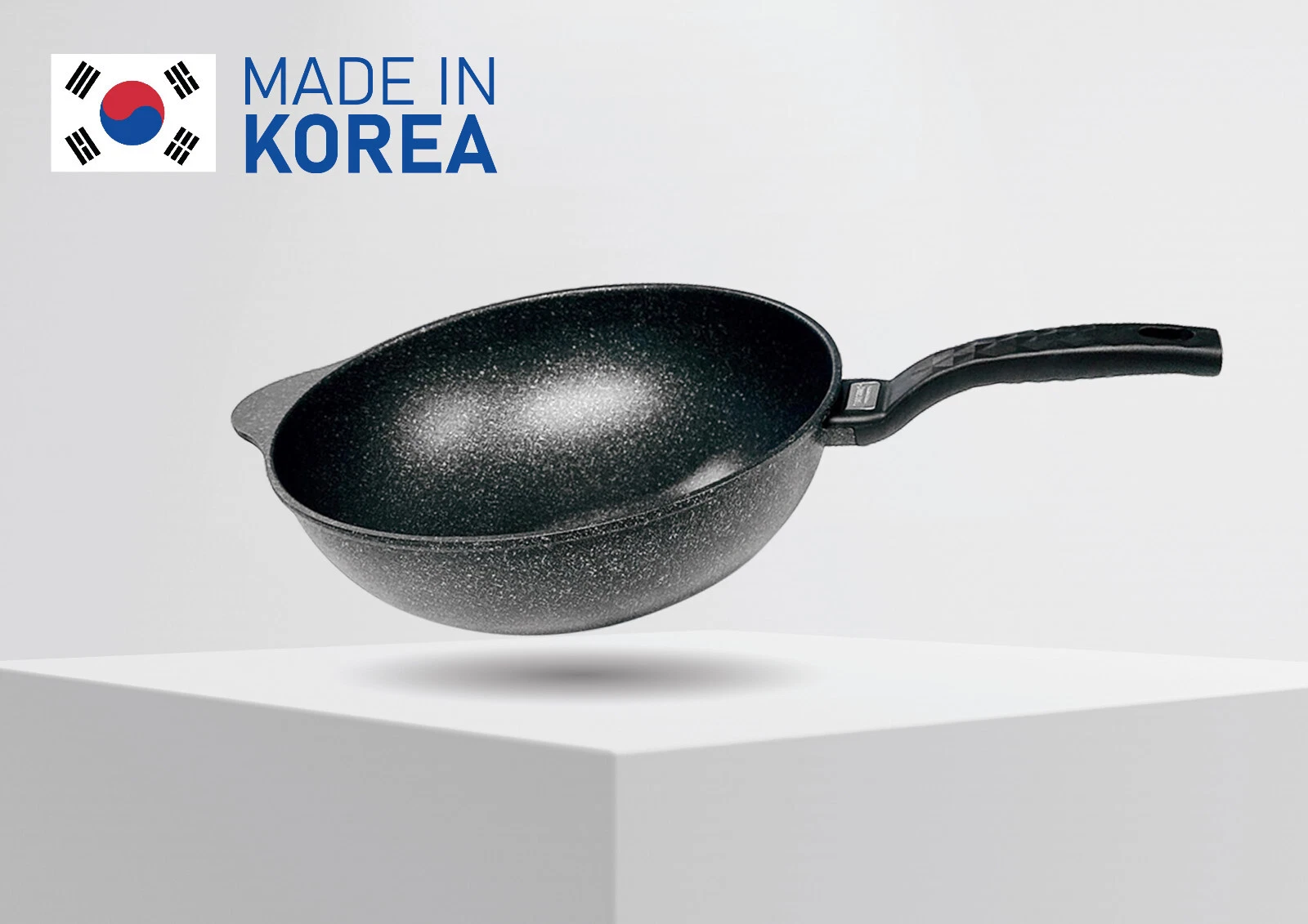 12-1/2" Marble Wok Non-Stick Cooking Frying Pan Pot 5 Layer Marble Wok Cookware