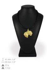 Cesky Terrier - gold plated necklace with image of a purebred dog, Art Dog USA