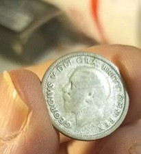 1926 sixpence silver coin. 50% silver coin. King George V. #Ag1