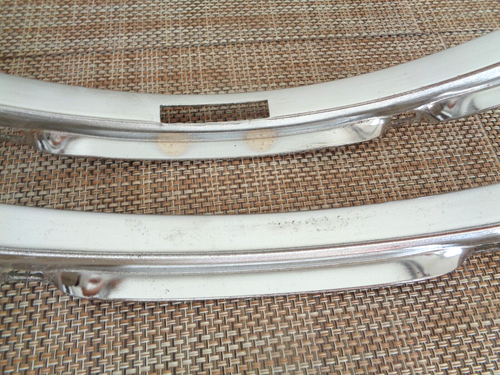 1990s VINTAGE REMO MASTER TOUCH USA 2 14" SNARE DRUM RIMS PAIR 8 HOLE USA MADE - Picture 3 of 16