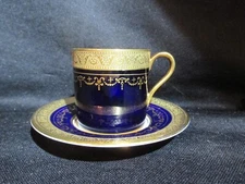 Aynsley Georgian Cobalt Demi-tasse Cup & Saucer Vintage Bone China England