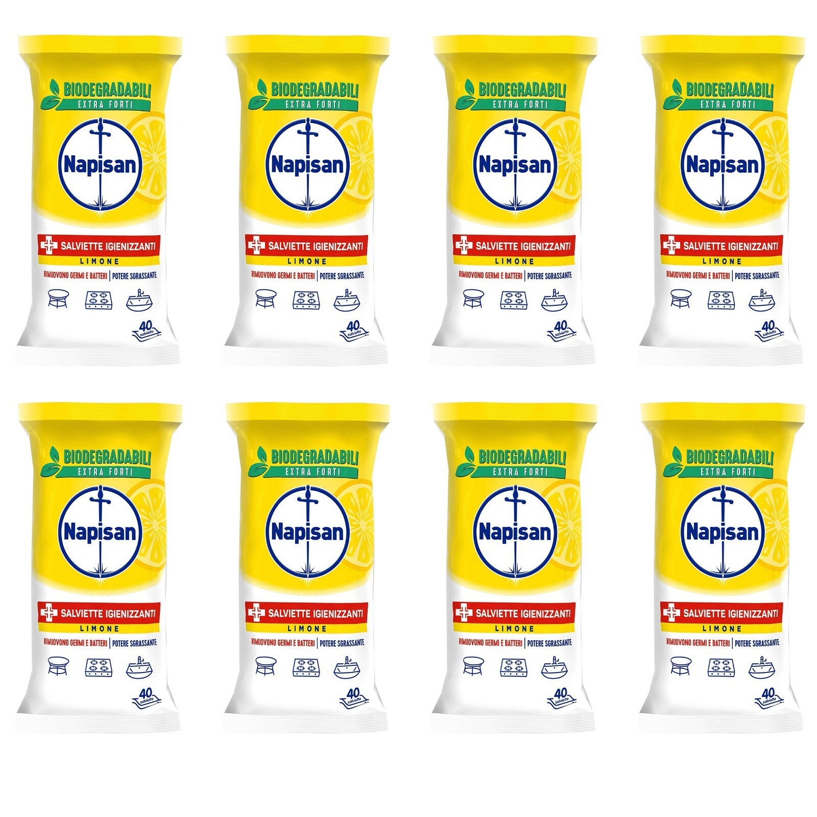 320 SALVIETT. NAPISAN MULTISUPERFICI  Biodegradabili Igien. Limone EXTRA FORTI