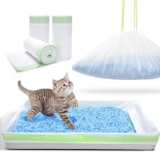 54Ct  Heavy Duty Drawstring Jumbo Cat Litter Box Liners Leak-Proof & Tear Resist