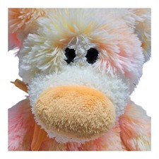 Golden Bear Teddy Bear Orange Pink Yellow Pastel Big Nose Stuffed Animal READ