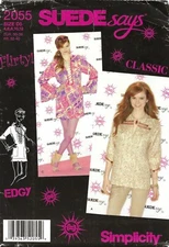 Simplicity 2055 Tunic in 2 Lengths w Sleeve Options, Lace Up Neckline Sz 4-12 UC