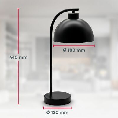 E14 Metall Tischleuchte Schlafzimmer Retro LED Matt Tischlampe | Schwarz Design eBay