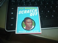 1971 Topps Scratch Off Insert Red Interior Unscratched Rich Allen