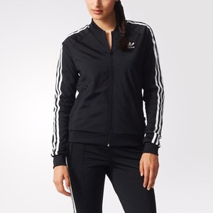 adidas superstar track jacket women's black
