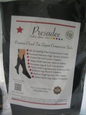 Presadee Closed Toe 20-30 mmHg Firm Leg Compression YKK Zipper Socks L / XL