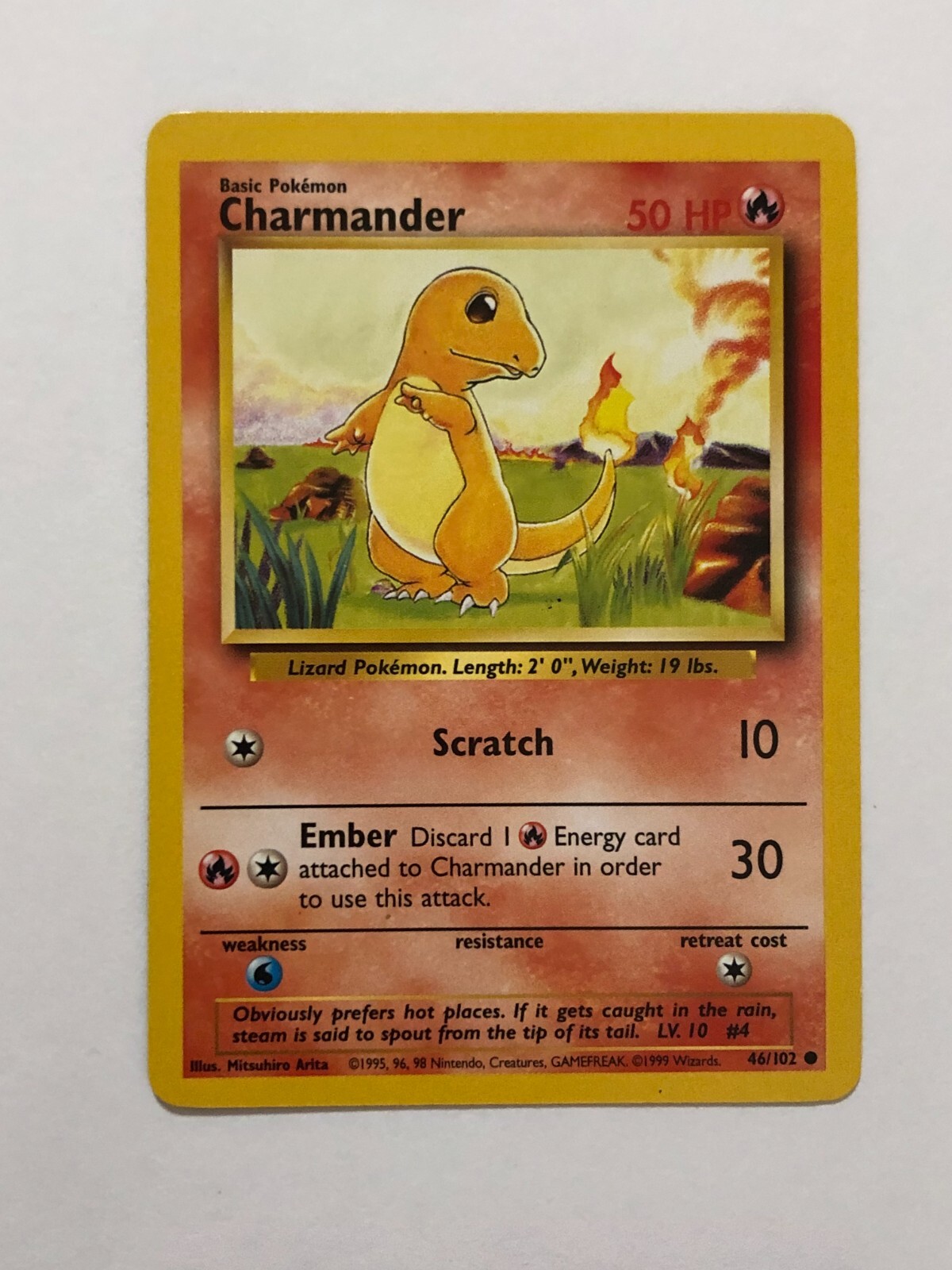 Pokemon Card Base Set Unlimited Charmander 46/102 Near Mint