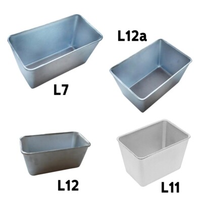 SET OF 4 ALUMINUM BREAD FORMS FOR BAKING BREAD PANS LOAF L7 L12 L12a L11