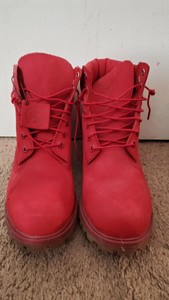 red nubuck timberlands