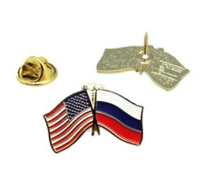 United States Russian Federation Russia Friendship Flag Lapel Pin