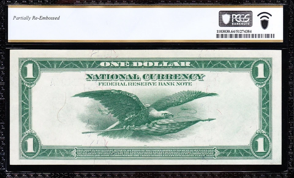 Amazing Crisp VCH/UNC 1918 $1 Kansas City FRBN Note! PCGS 64! 22124A - Image 3 of 3