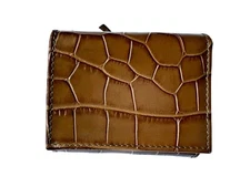 Will Leather Goods Flap Trifold Cognac Wallet Leather NWT