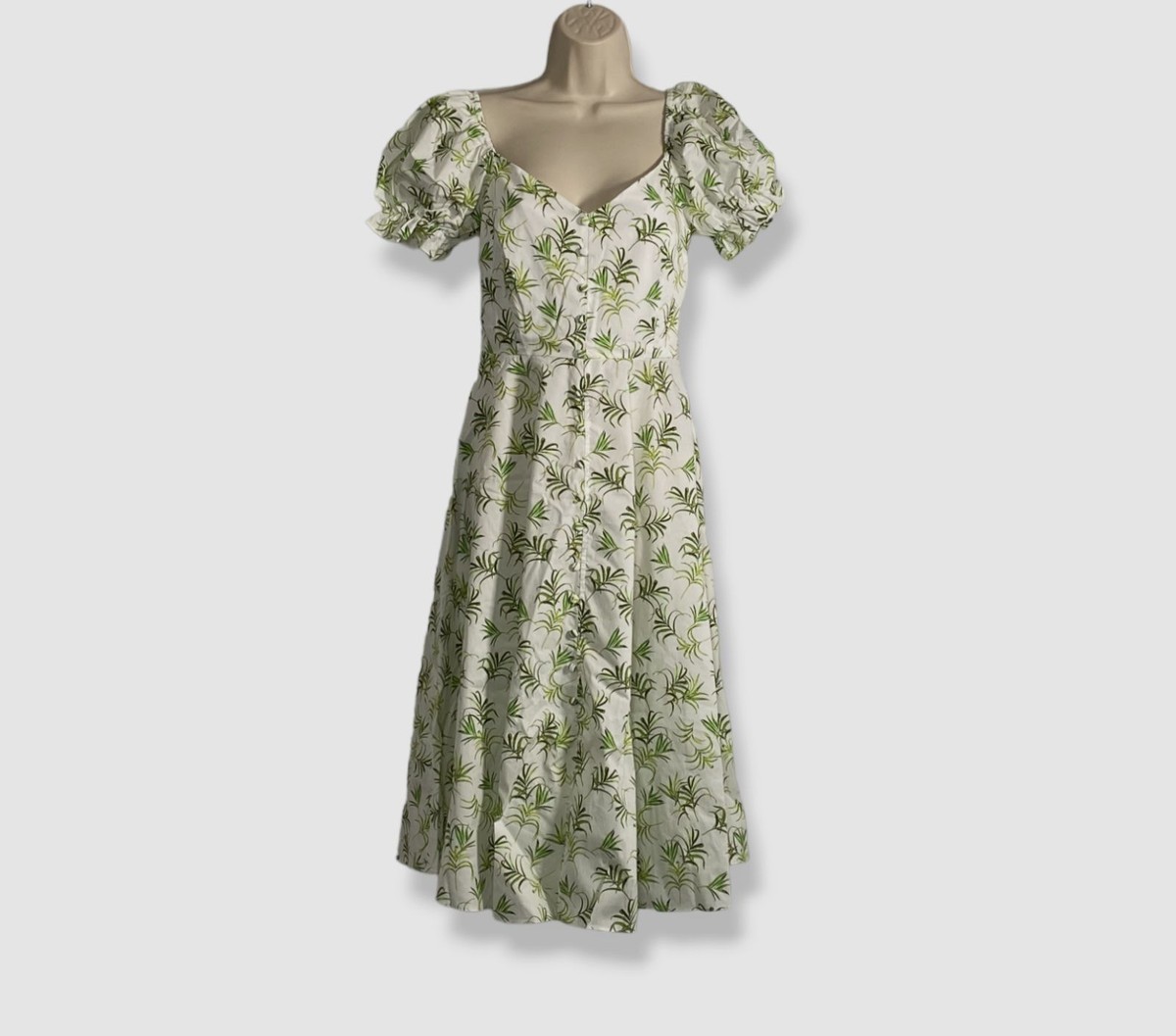 caroline constas palmer dress green Savannah Button-Front Dress, White All Over Pa, Women's, Large, Casual & Work Dresses Day Dresses Sundresses Category_Dress
