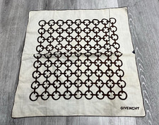 Vintage 1960's Givenchy Square Linen Hand Rolled Scarf