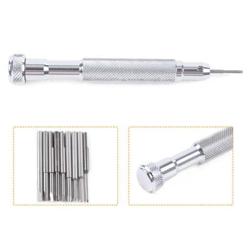 Watch Jewelry Repair Tool Precision Screwdriver 8 Flat Head 2 Cross head Blades - Picture 10 of 12