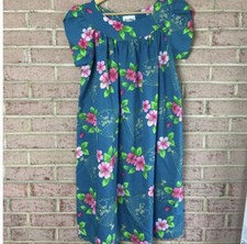 Made In Hawaii Maxi Dress Muumuu Vintage Hawaiian Floral Size 12 Hibiscus 855