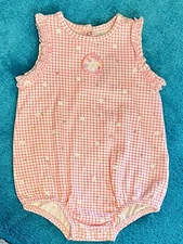 Carters Infant Girls Size 12 M  Pink White Floral Sunsuit Romper Bodysuit NWT