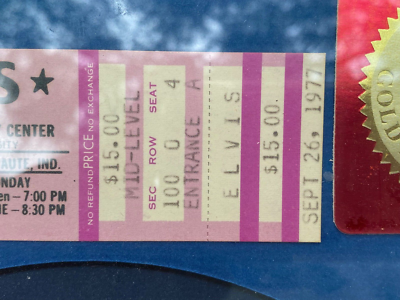 Elvis Presley Unused Concert Ticket 9/26/77 24K Gold Plated Record