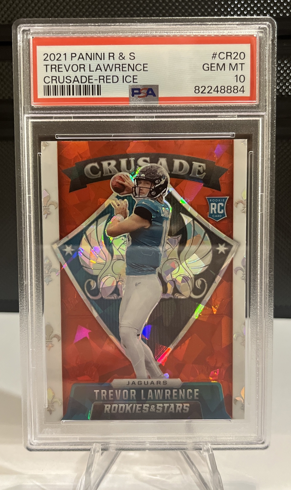 Trevor Lawrence Panini Rookies & Stars Crusade #CR20 Red Ice