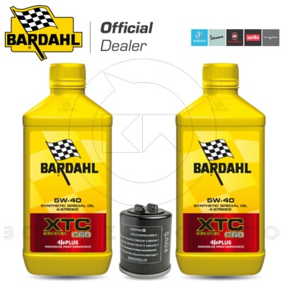 Service Book 2Lt Oil XTC C60 5W40 + Filter Piaggio VESPA S 150 2008-2010