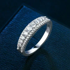 Eternity Ring Wedding Bands for Women 925 Sterling Silver Round White AAAAA Cz