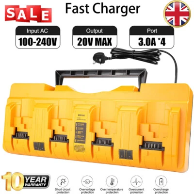 AYOVOCH For DeWALT DCB104 4 port multi voltage 12v-20v XR LI-ION battery charger