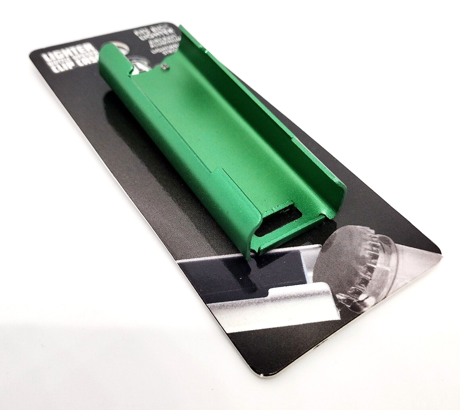 Monster Smoking Green Design Aircraft Aluminum Big Bic Lighter Clip Case/Opener