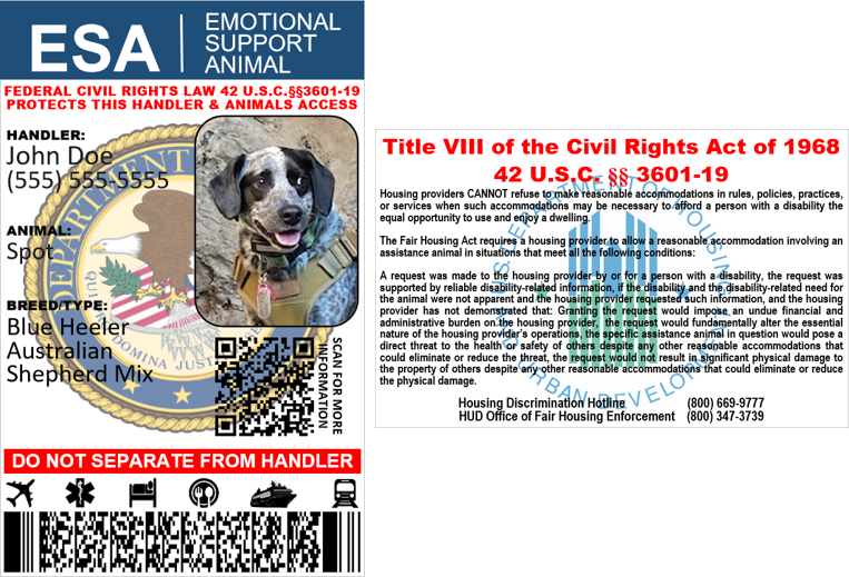 Fair Housing National Emotional Support Animal Emotional Support