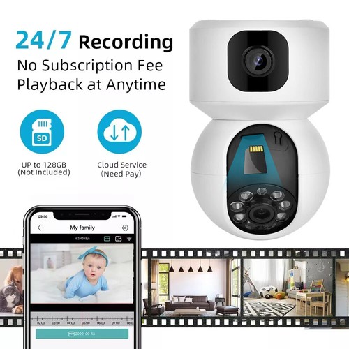 Dual Lens Dual Screen Outdoor Security Camera Surveillance IP with iCSee App - Picture 10 of 21