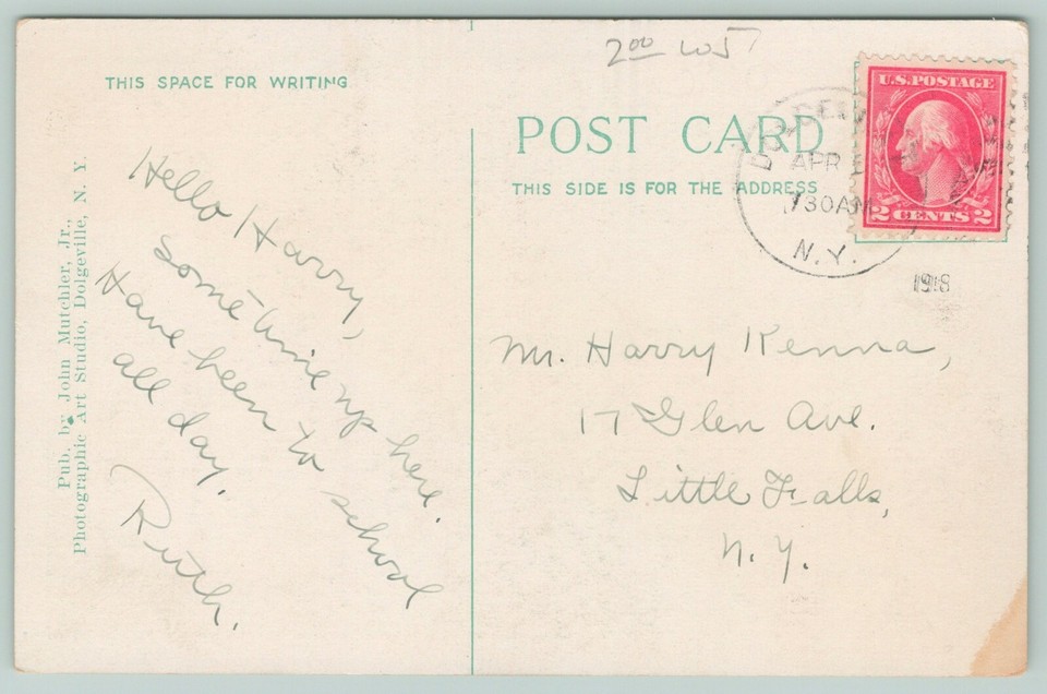 Dolgeville New YorkDolgeville High SchoolHello HarryFrom Ruthc1920