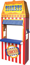 3D Circus Photo Booth Prop - Carnival Ticket Booth Party Decoration 6'1" x 35.25
