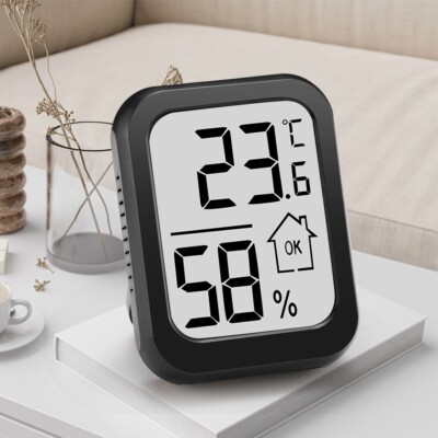 Feuchtigkeitsmesser Hygrometer Reset-Knopf Batteriefach Fahrenheit Konvertierung