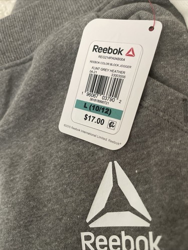 Reebok Flint Grey Jacket & Slim Pants Set 2 Pc Jacket Size 14-16 Pants SZ 10-12 - Picture 7 of 10