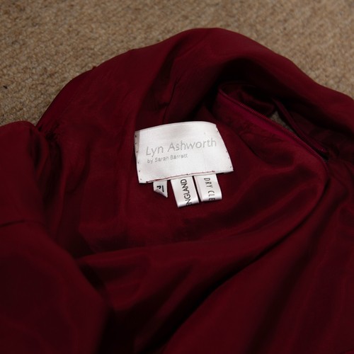 Vintage 1990s Burgundy Satin Maxi Evening Dress Open Back With Train Glam Size S - Picture 6 of 6
