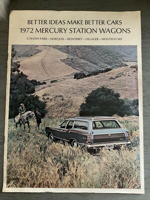 1972 Mercury Station Wagon Brochure Colony Park Marquis Monterey Montego MX 72
