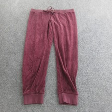 Juicy Couture Pants Womens Large Burgundy Velour Jogger Sweatpants Lounge