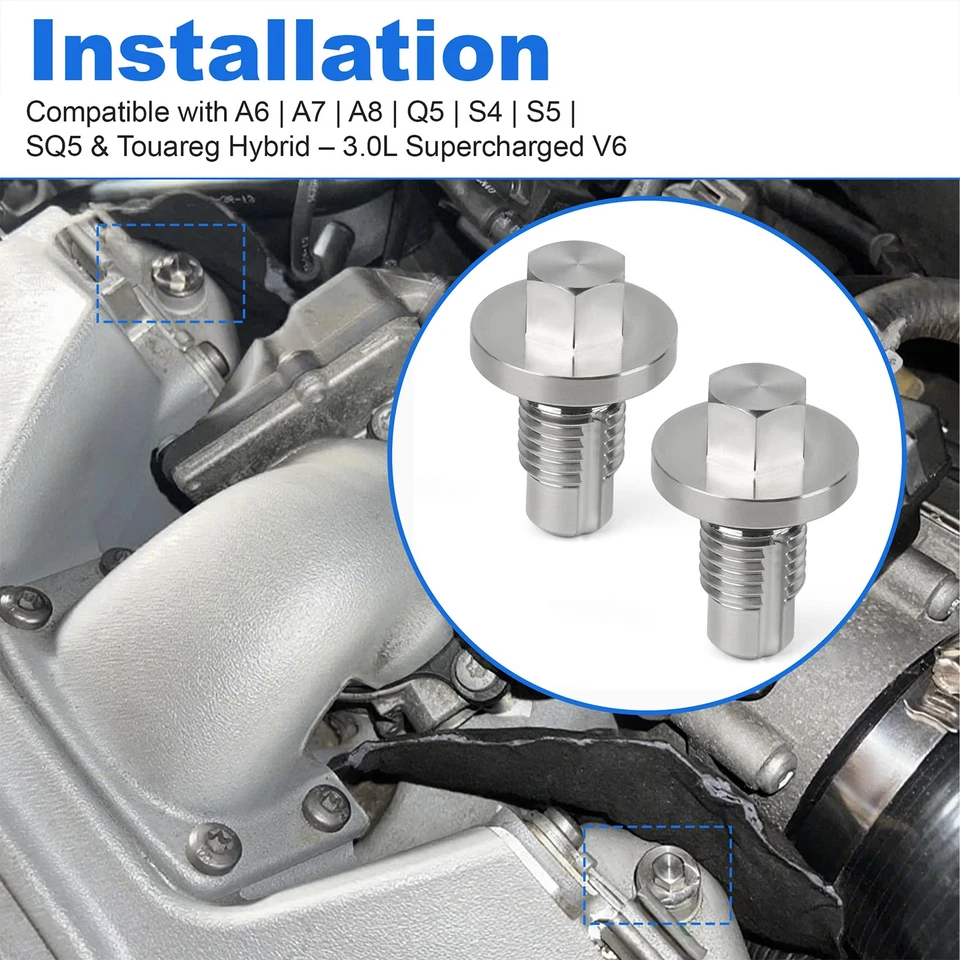 Kit de parafuso sangrador para Audi Supercharged 3.0L V6 –A6 A7 A8 S4 S5 Q5 SQ5 e Touareg - Imagem 2 de 4