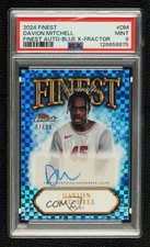 2024-25 Topps Finest Blue X-Fractor 91/99 Davion Mitchell PSA 9 MINT Auto 8d2