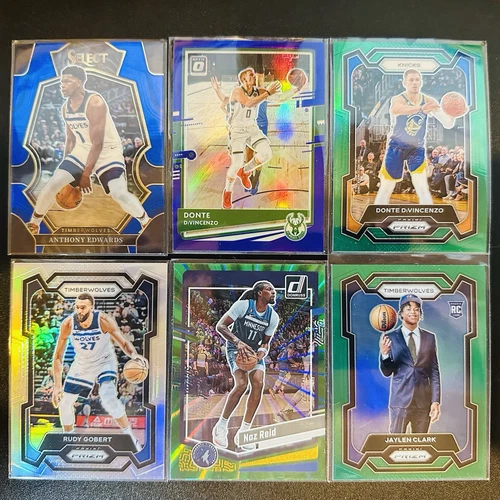 Minnesota Timberwolves NBA Card Lot (6) - Prizm Select Silver Edwards Gobert Rei