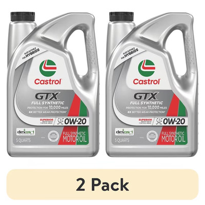 2 pack Castrol GTX Full Synthetic 0W-20 Motor Oil, 5 Quarts