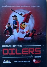 2026 PENINSULA OILERS Schedule  Minor Baseball Sked COOL
