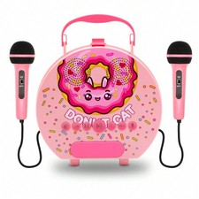 Kids Karaoke Machine Singing Machine Portable Speaker With 2 Microphones-FGQA