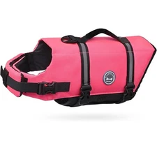 Ripstop Vivaglory Dog Life Vest Reflective & Adjustable Life Jacket Size S Pink