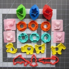 Lot of Play-Doh and other Modeling Clay Molds, cutters, and stamps